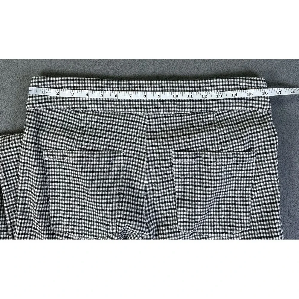 Free People‎ Pants Medium Black White Gingham Check In My Feelings Linen Blend